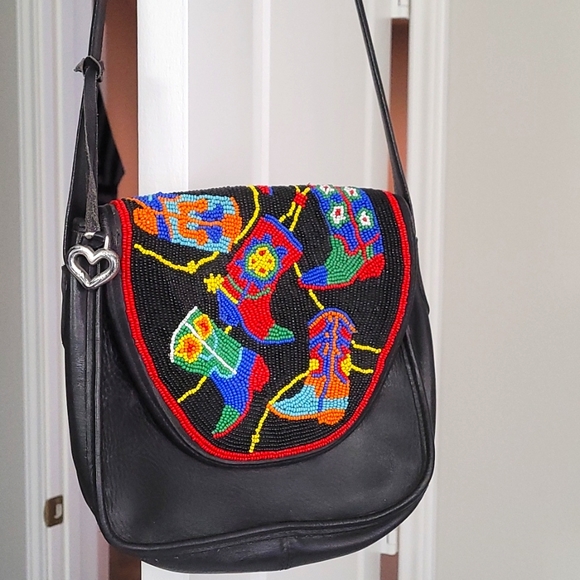 Brighton Handbags - Beautiful Brighton leather beaded purse. Western!